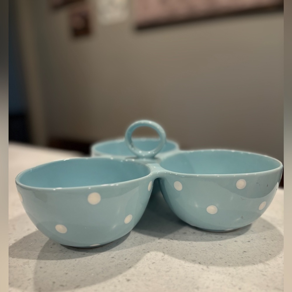 SPODE BAKING DAYS BLUE POLKA DOT SERVING TRIO DISH